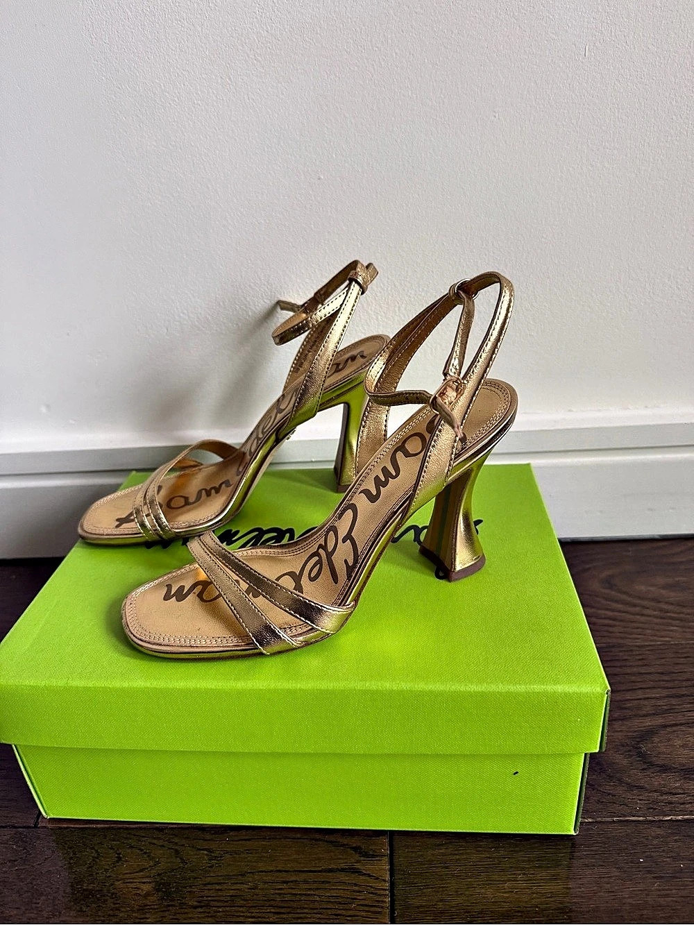 Sam Edelman Junie Strappy Sandal Gold Heels US 6 M